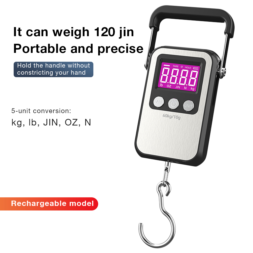 Luggage Scale Hanging - 60Kg/10g Tragbare Hängenden Haken Waage LCD