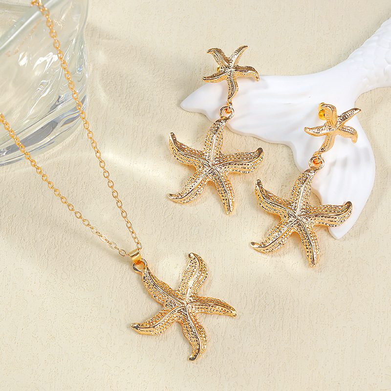 Travel Accessories Gifts For Women - Böhmische goldene Seestern-Anhänger-Halskette für Damen, trendige