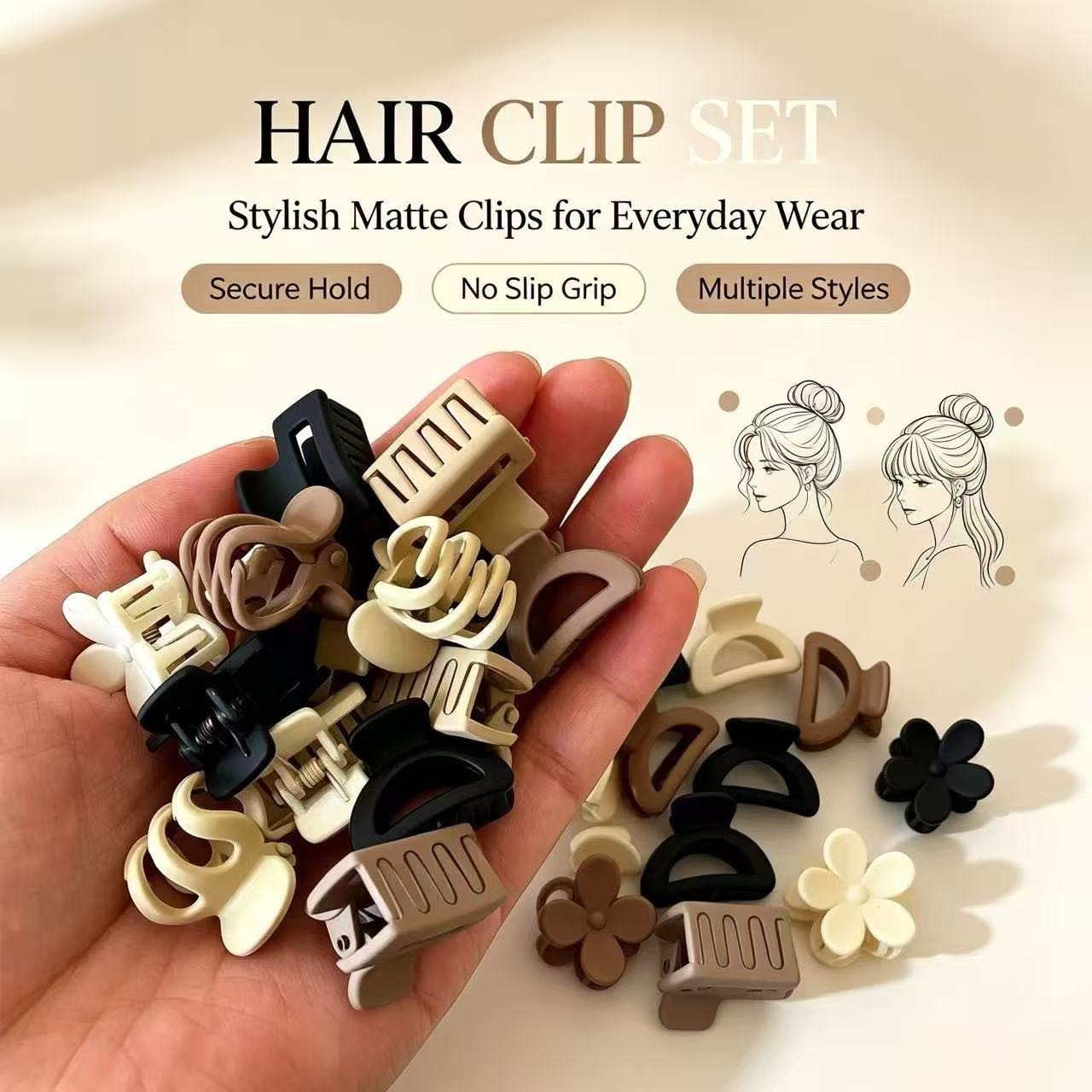 Travel Accessories Gifts For Women - 10/20/30 Stück beige gemischte kleine Haarspangen,