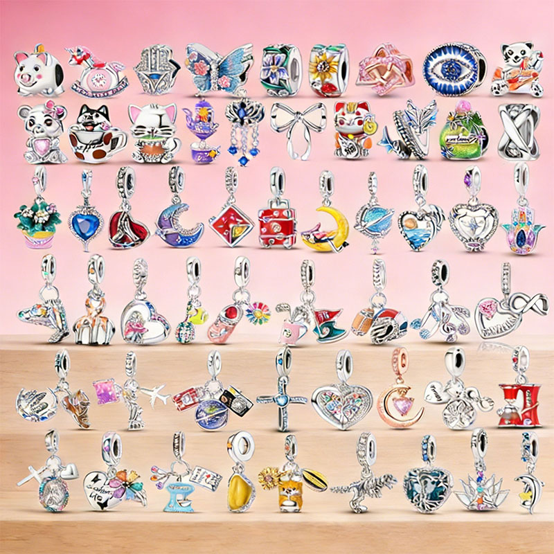 Travel Accessories Gifts For Women - Tier-Reise-Ozean-Stern-Edelsteinperlen Original Charm Versilberte Perlen Passend