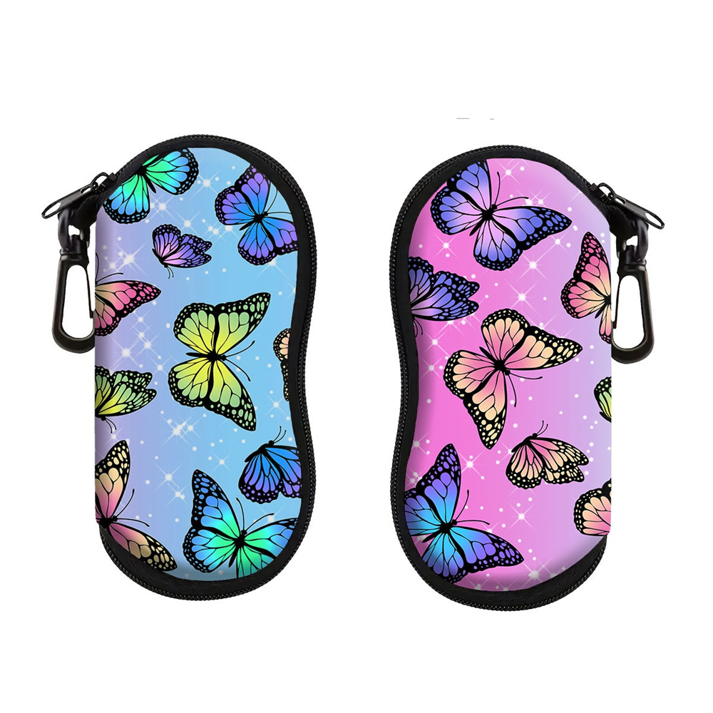 Travel Reading Accessories - Brillen-Aufbewahrungsbox, tragbar, Schmetterlings-Brillenetui, Brillenetui, bunter Lesebrillenschutz