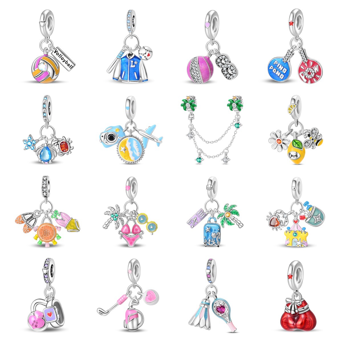 Travel Accessories Gifts For Women - Original Charms Silberbeschichtete Perlen für Armbänder