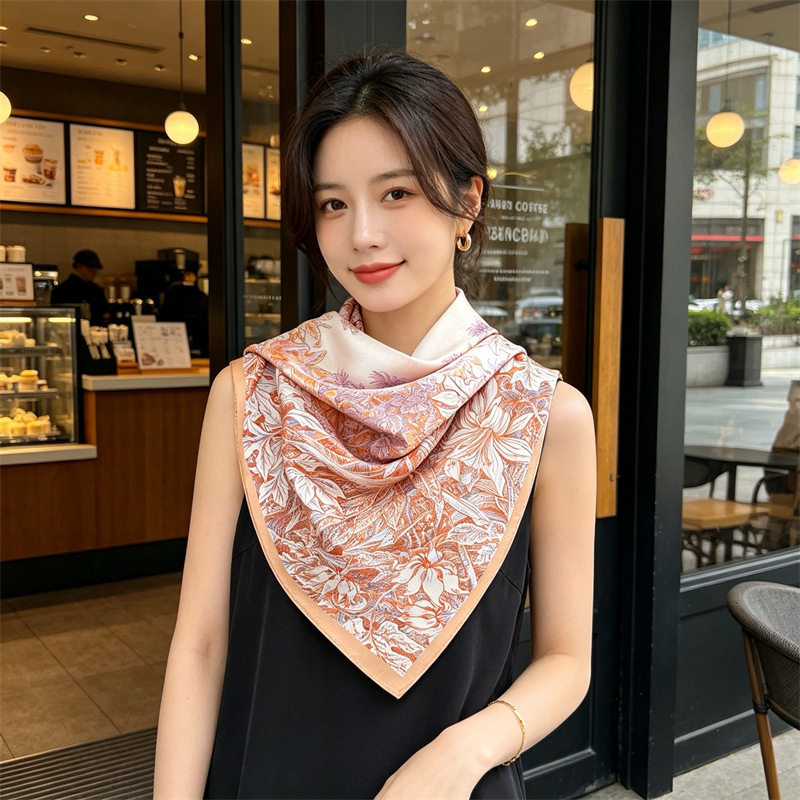 Travel Accessories Gifts For Women - Weicher Seidenschal für Damen, quadratische Bandanas,